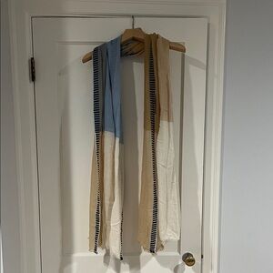 Striped Blue and Tan Scarf